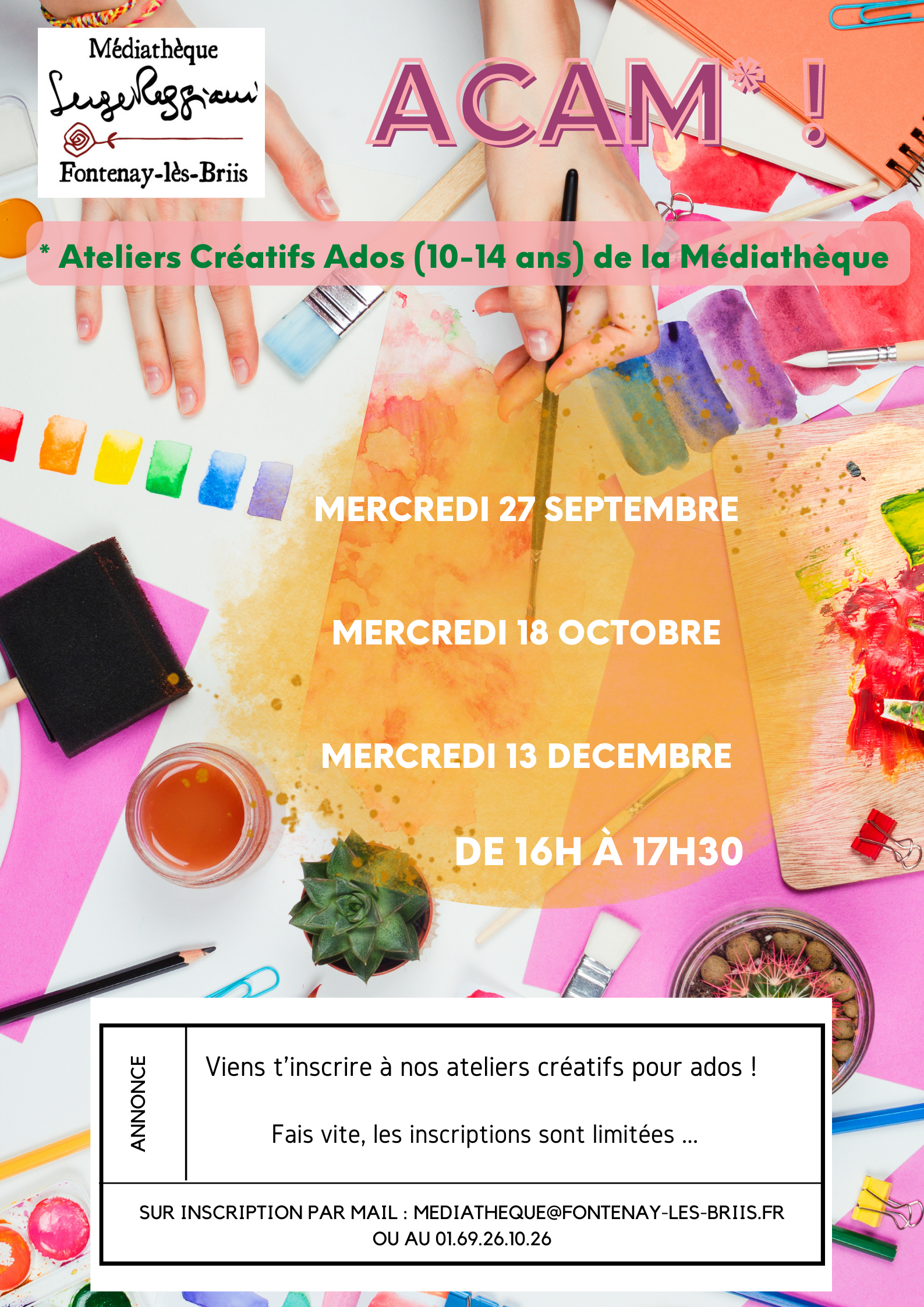 ACAM : Ateliers Créatifs Ados de la Médiathèque