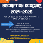 AFFICHE INSCRIPTION SCOLAIRE 2024 2025