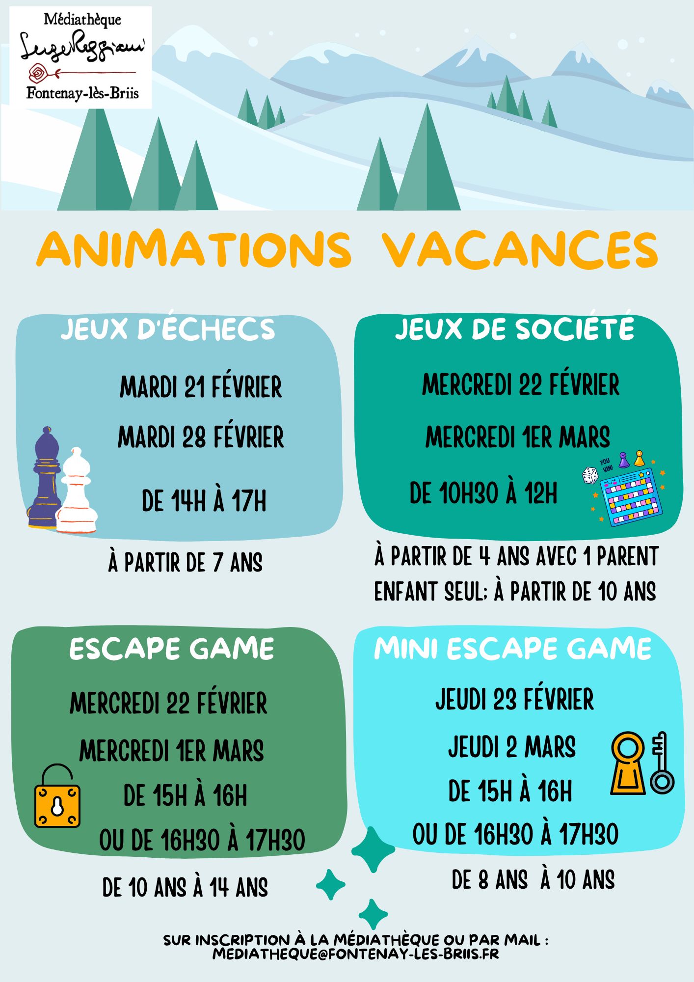 Animations Vacances à la médiathèque