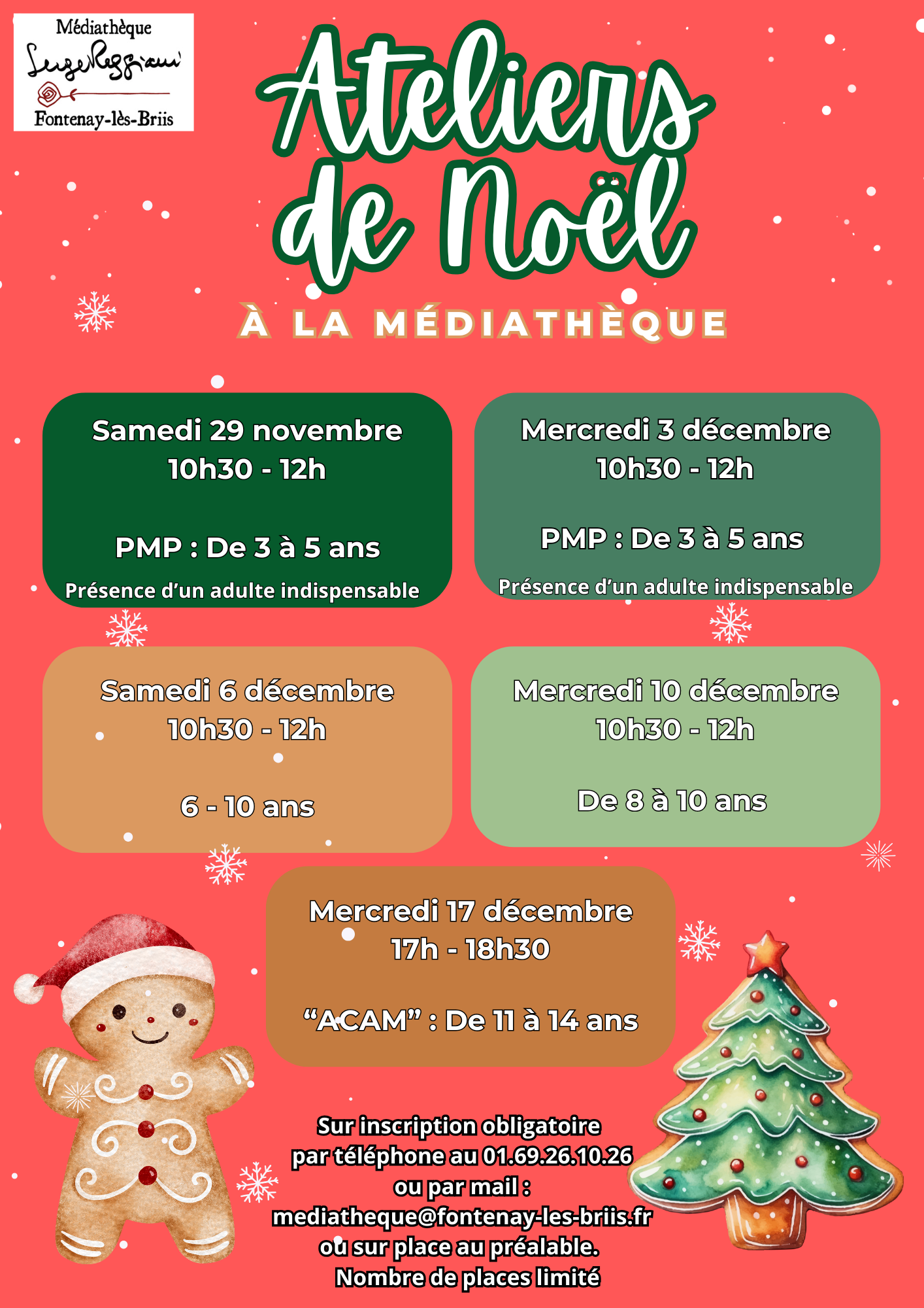 Les ateliers de Noël à la médiathèque
