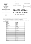 Procès Verbal de l’élection du nouveau conseil municipal