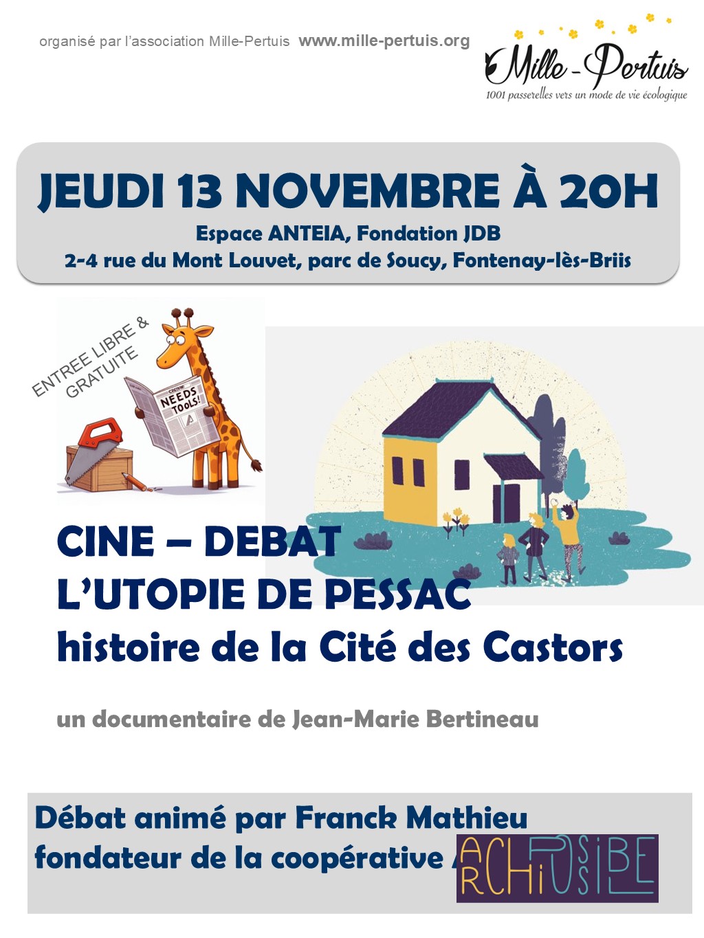 Ciné-Débat - L'utopie de Pessac, histoire de la cité des Castors