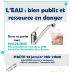 Conférence : L'EAU, bien public et ressource en danger