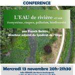 Conférence : L'eau de rivière et ....