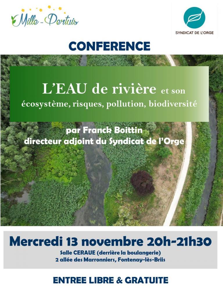 Conférence : L'eau de rivière et ....