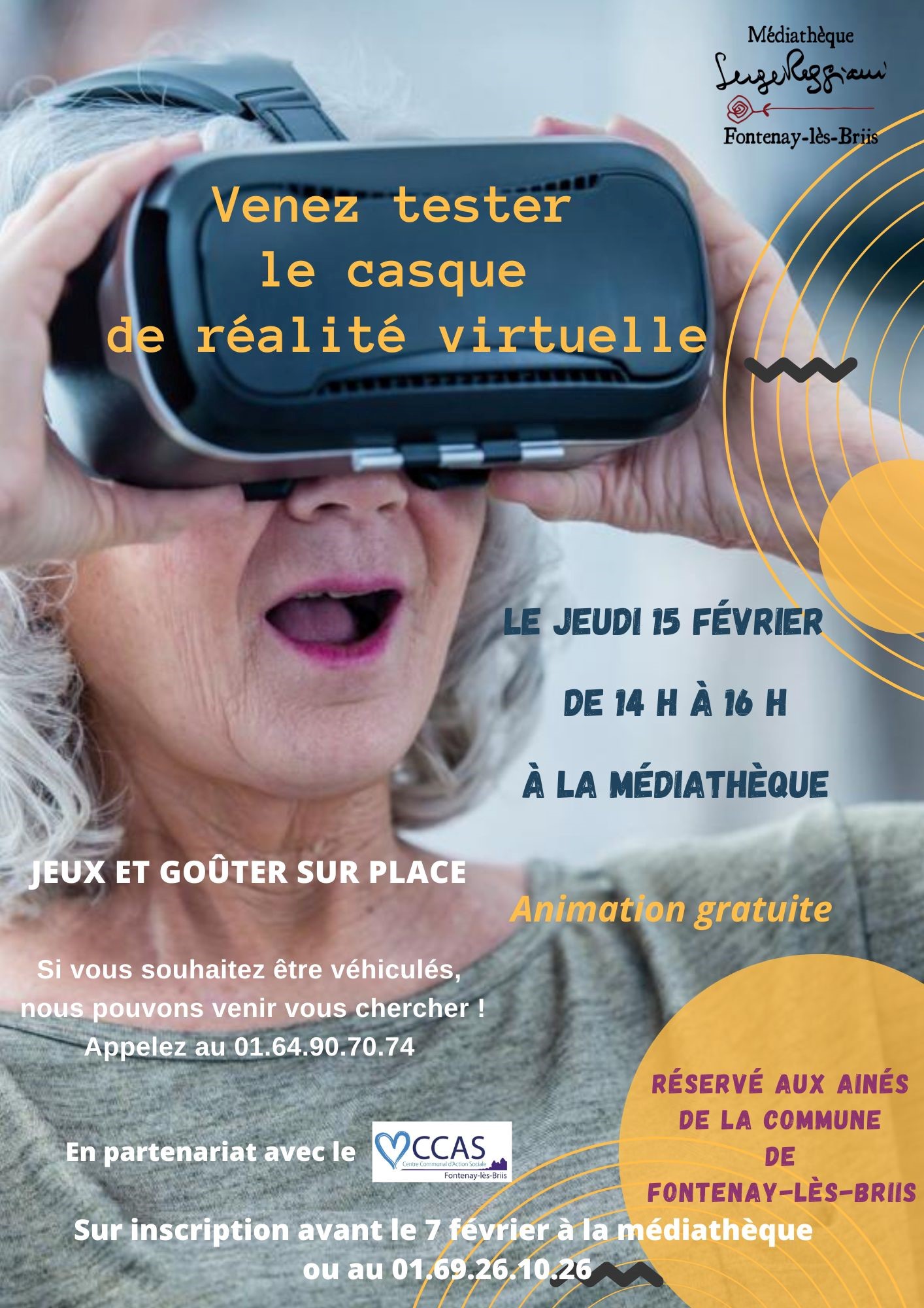 Les Ainés testent le casque de réalité virtuelle