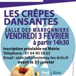 Après-midi "Crêpes dansantes" organisé par le CCAS - Reporté au dimanche 19 mars