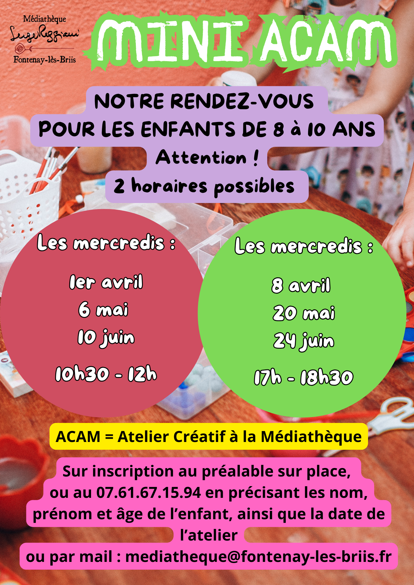 Mini ACAM - Mini Ateliers Créatifs Ados de la Médiathèque