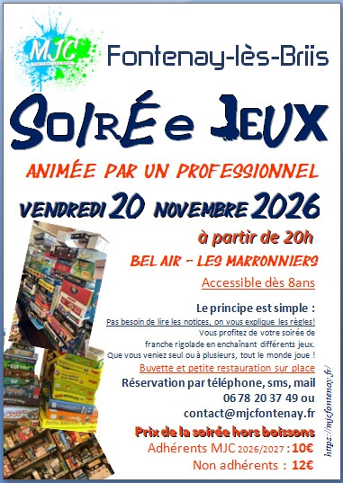 Soirée jeux de la MJC