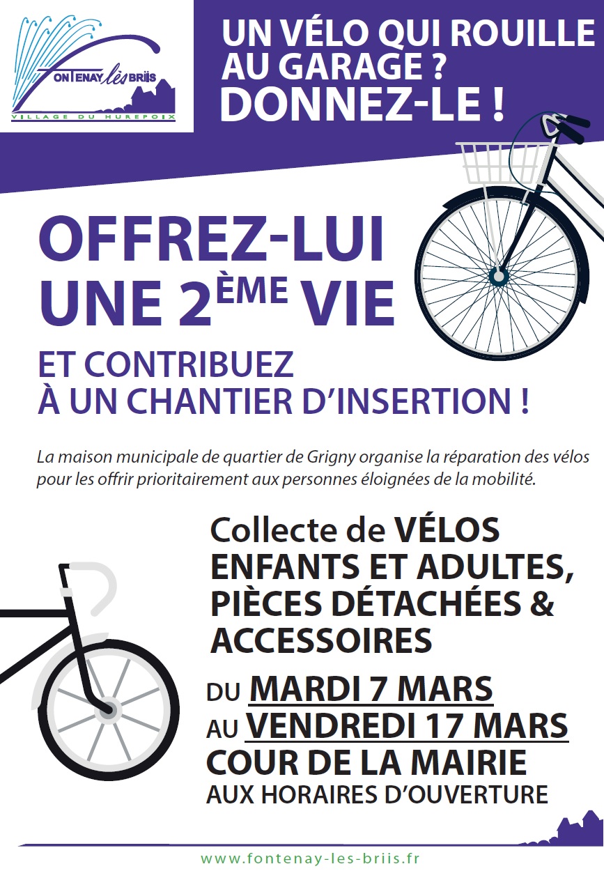 Collecte de vélos enfants et adultes, pièces détachées et accessoires